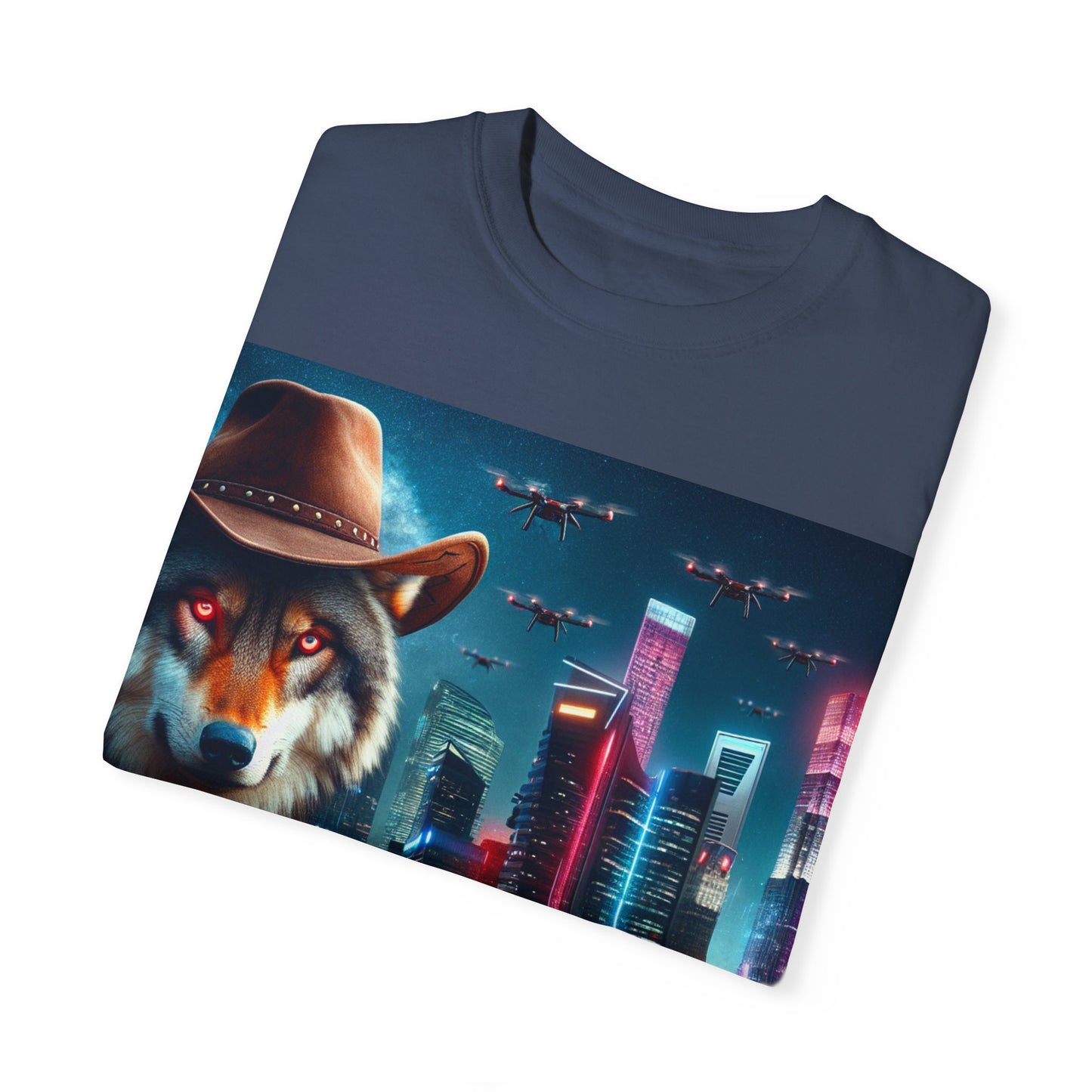 Wolf Cowboy T-shirt. howl to the future with wild passion