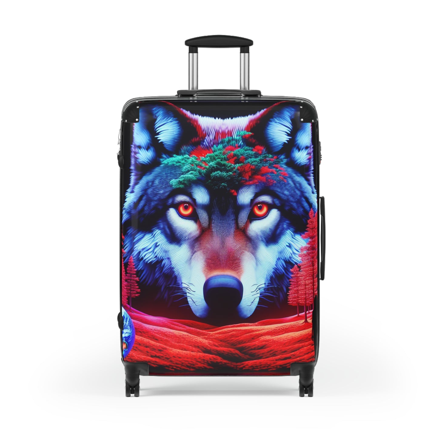 Vivid Wolf Design Suitcase - Stylish Travel Luggage for Adventure Seekers