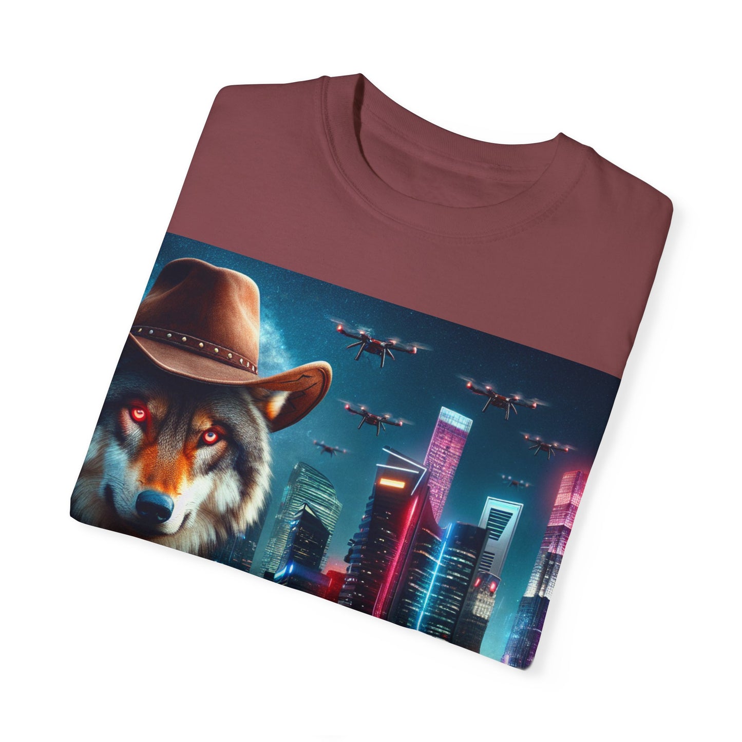 Wolf Cowboy T-shirt. howl to the future with wild passion
