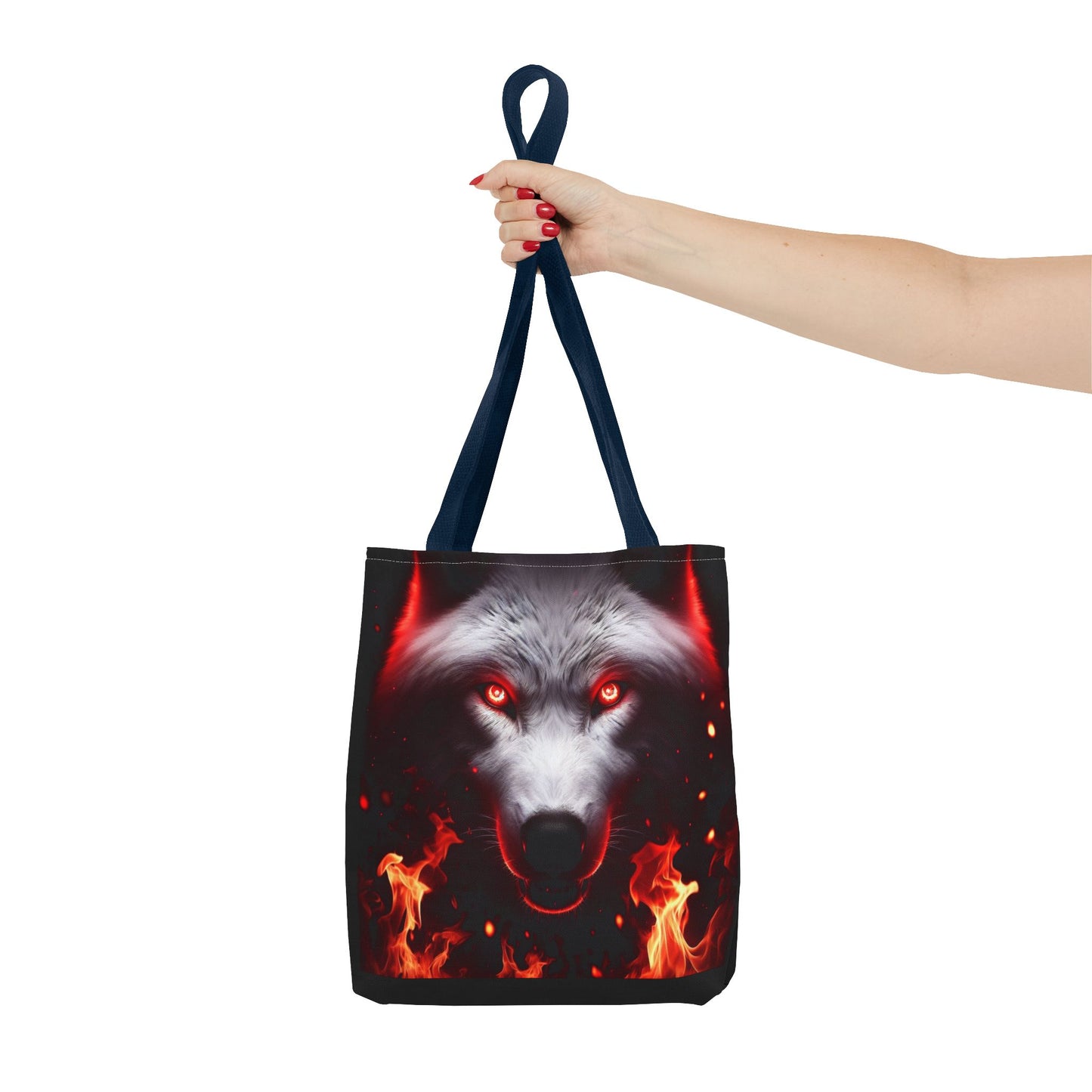 Fiery Wolf Tote Bag - Bold Flame Design for Animal Lovers