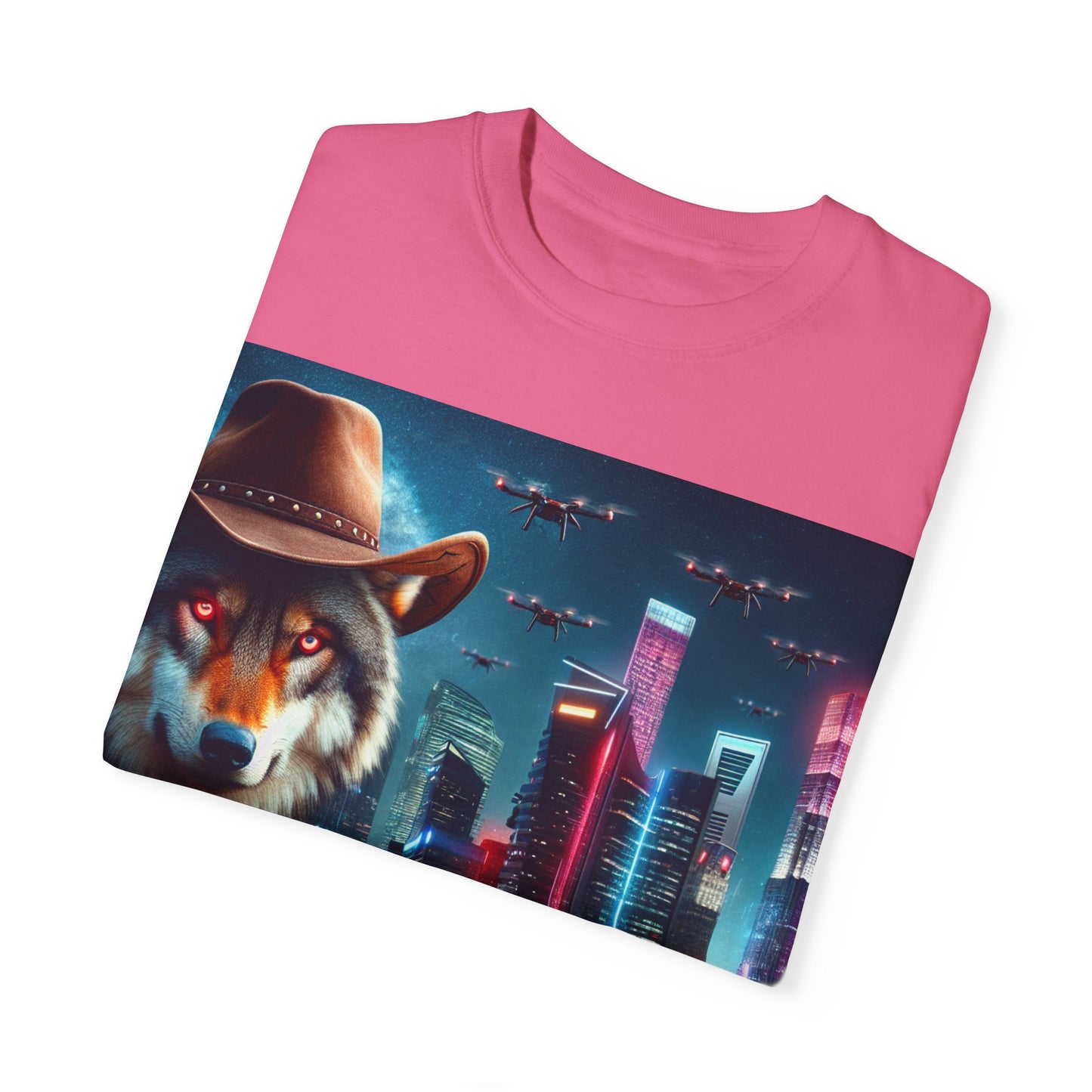 Wolf Cowboy T-shirt. howl to the future with wild passion