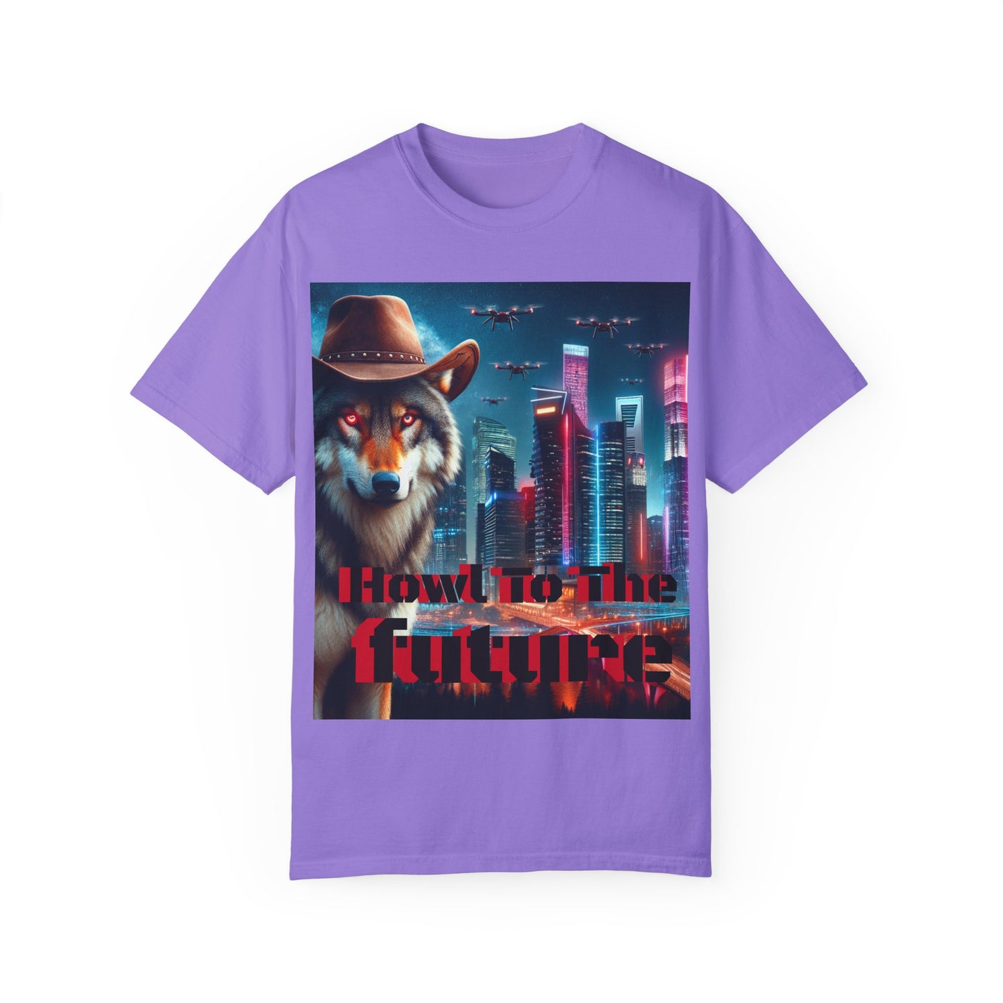 Wolf Cowboy T-shirt. howl to the future with wild passion