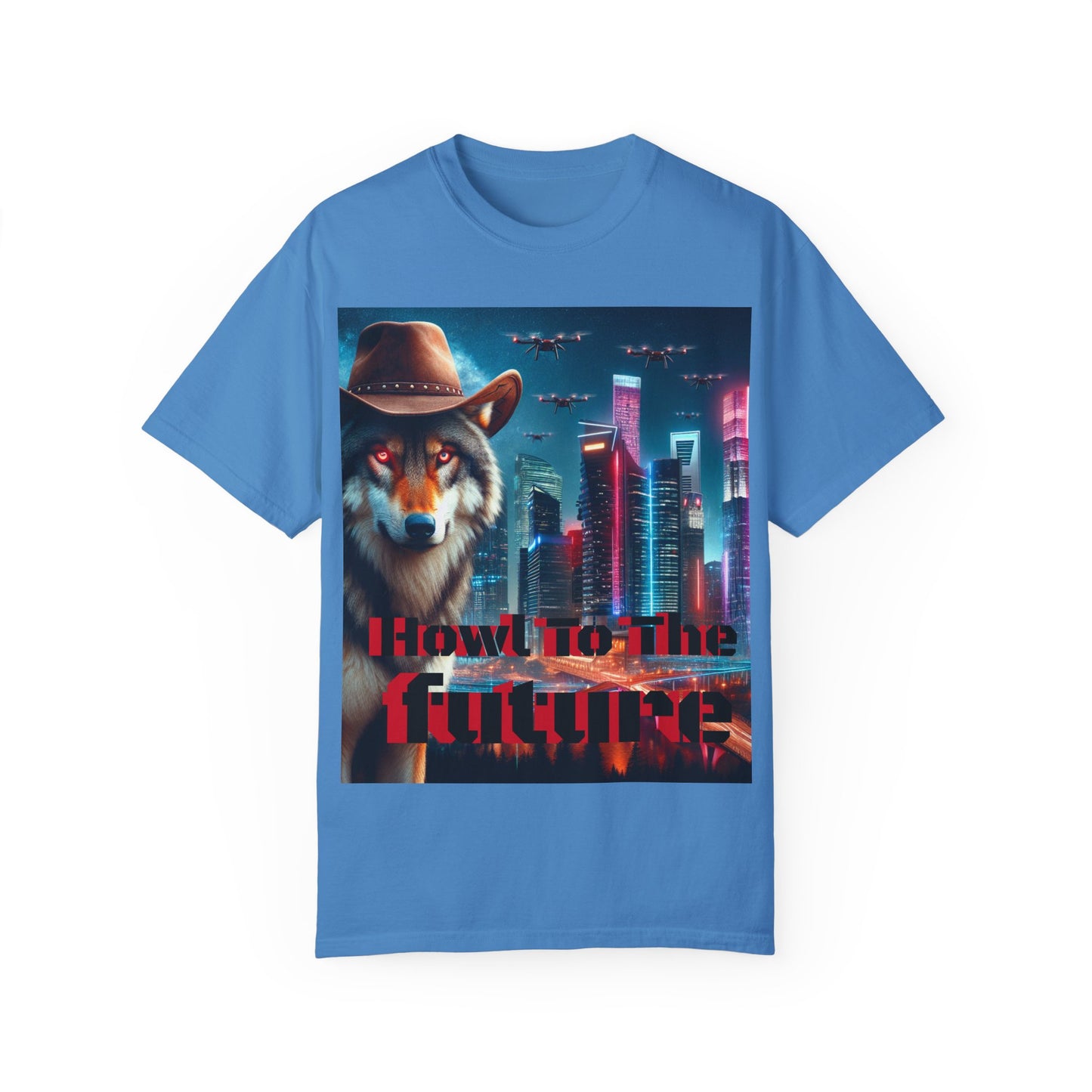 Wolf Cowboy T-shirt. howl to the future with wild passion