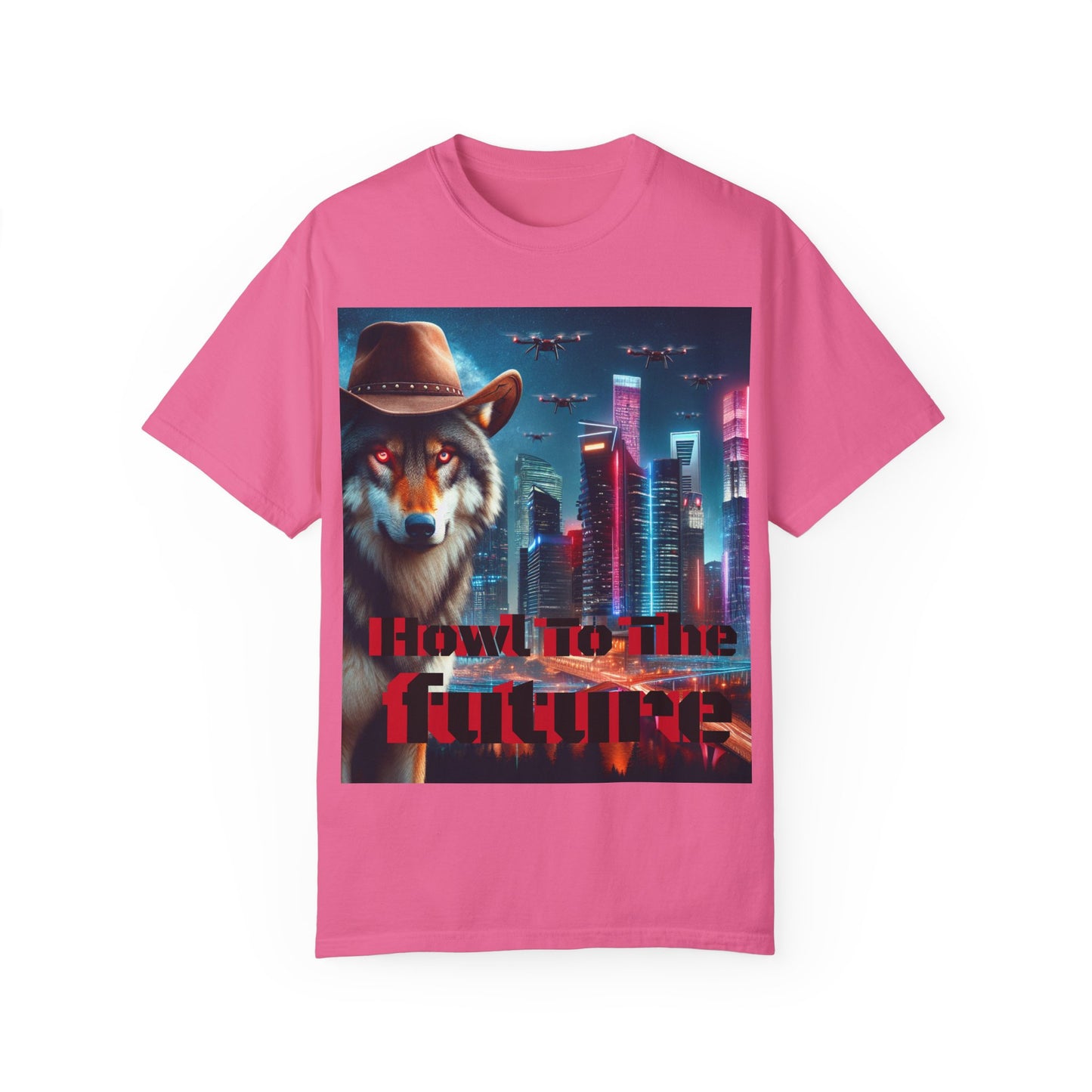 Wolf Cowboy T-shirt. howl to the future with wild passion