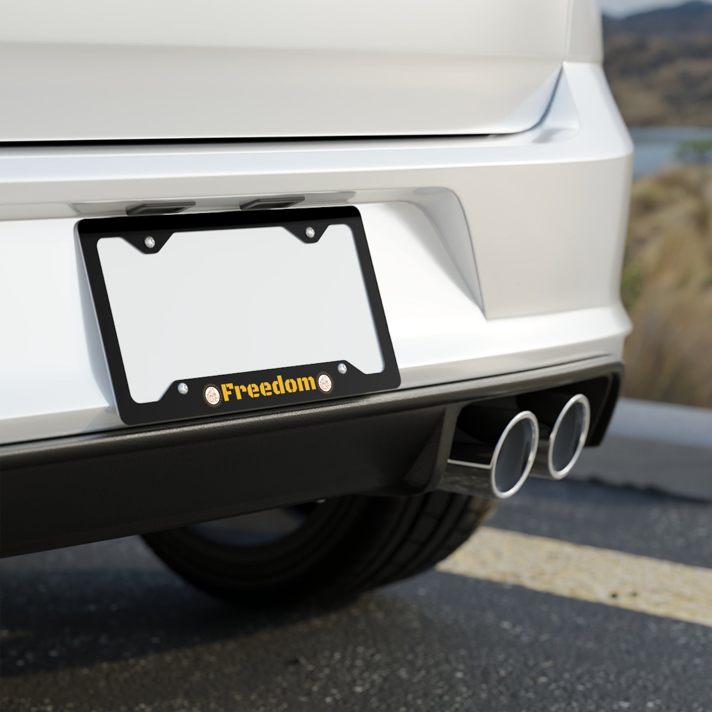 Freedom Metal License Plate Frame