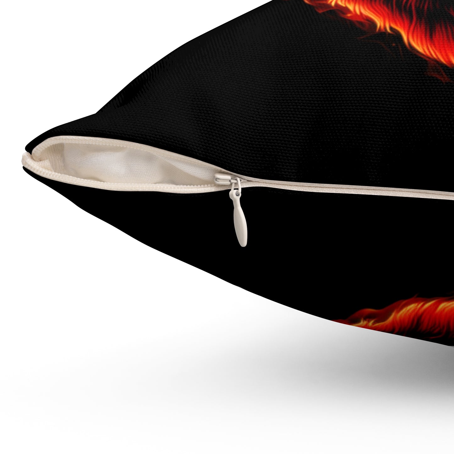 Fire Wolf Square Pillow - Bold Home Decor for Animal Lovers