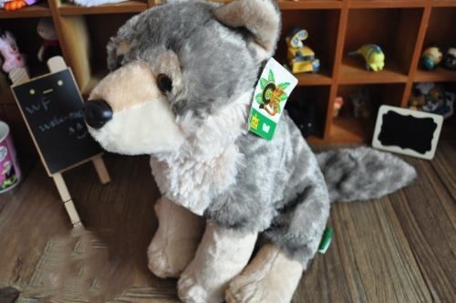 Grey wolf simulation animal plush toy