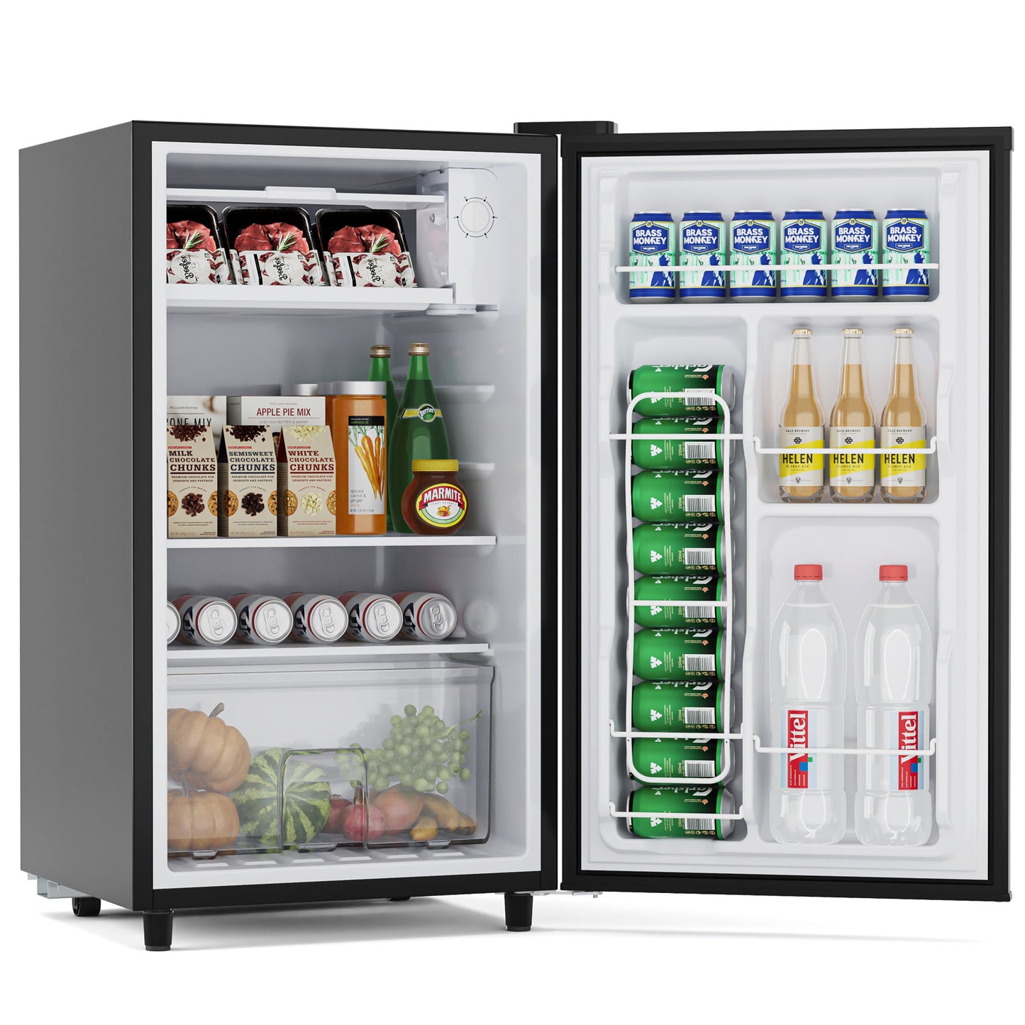 Mini black Refrigerator With Freezer