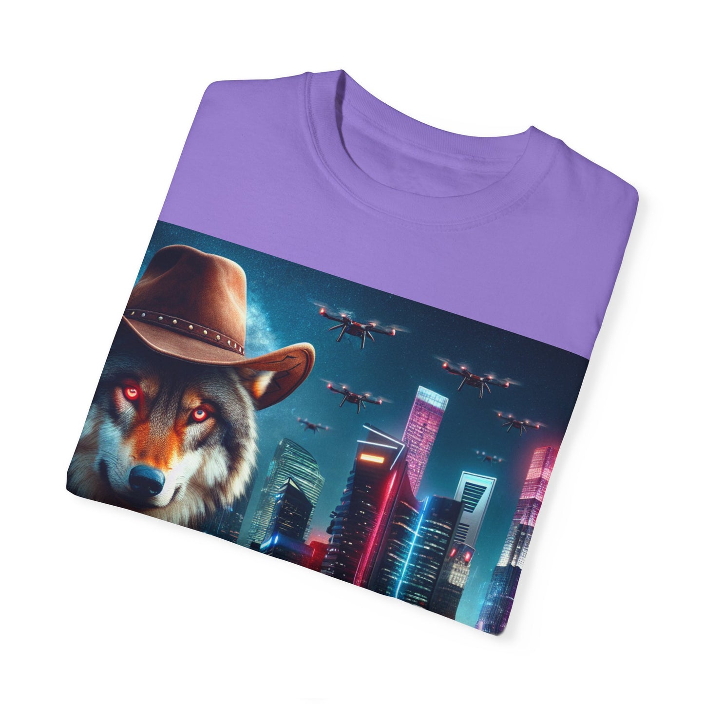 Wolf Cowboy T-shirt. howl to the future with wild passion