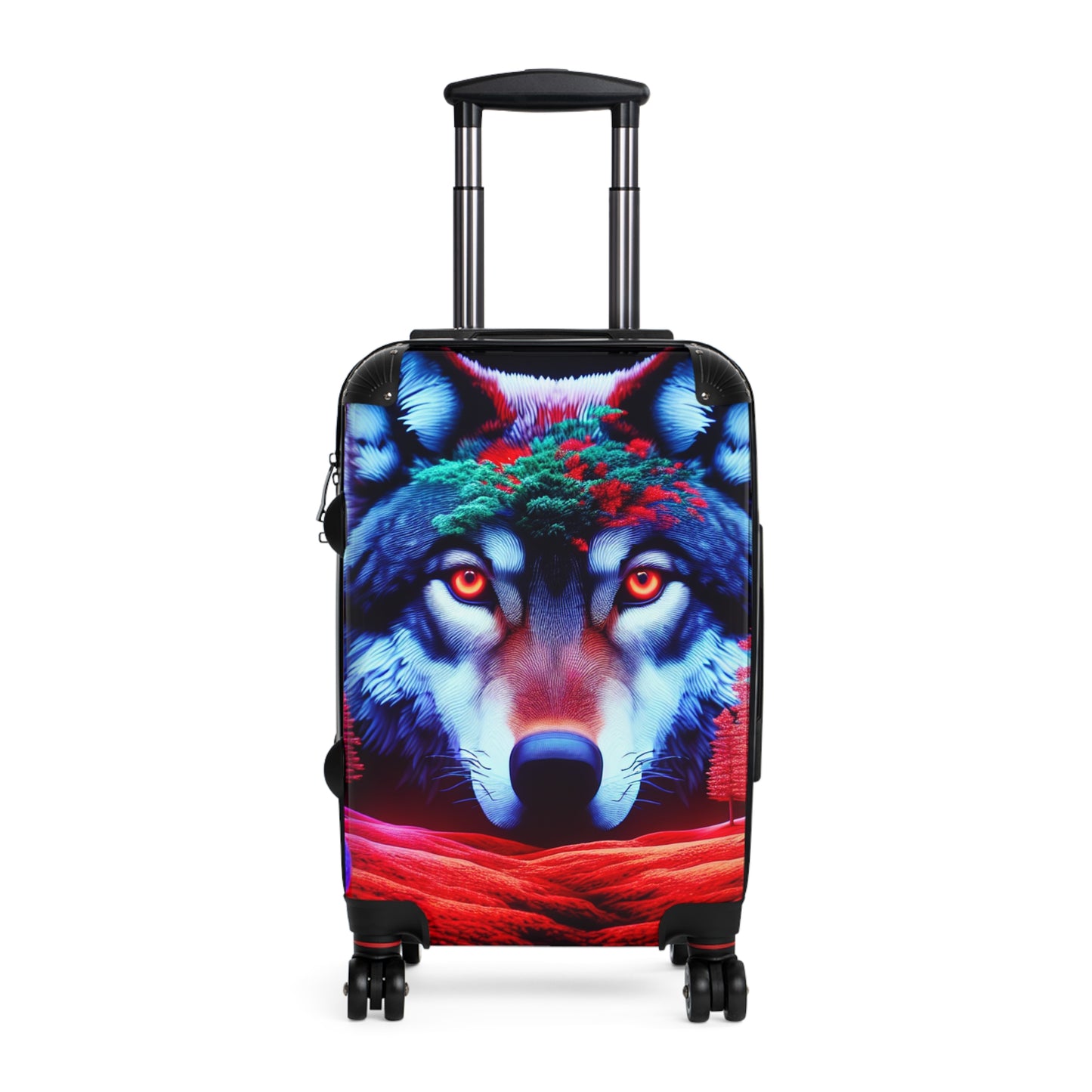Vivid Wolf Design Suitcase - Stylish Travel Luggage for Adventure Seekers