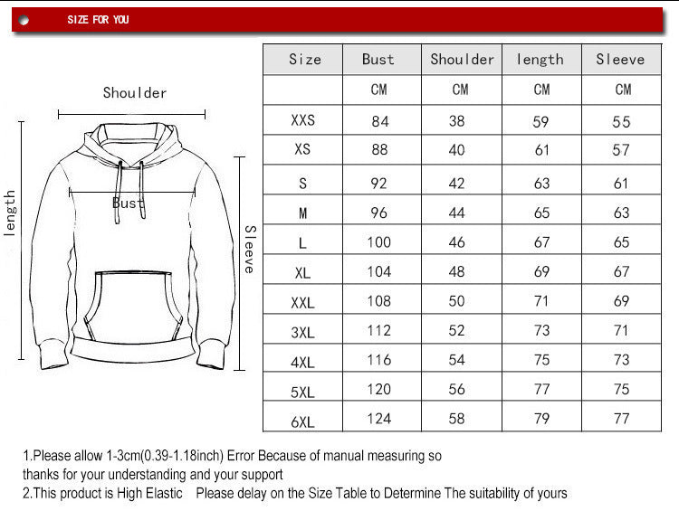Men's Death Wolf Pattern Digital Printing Hooded Personalized 3d Sweater