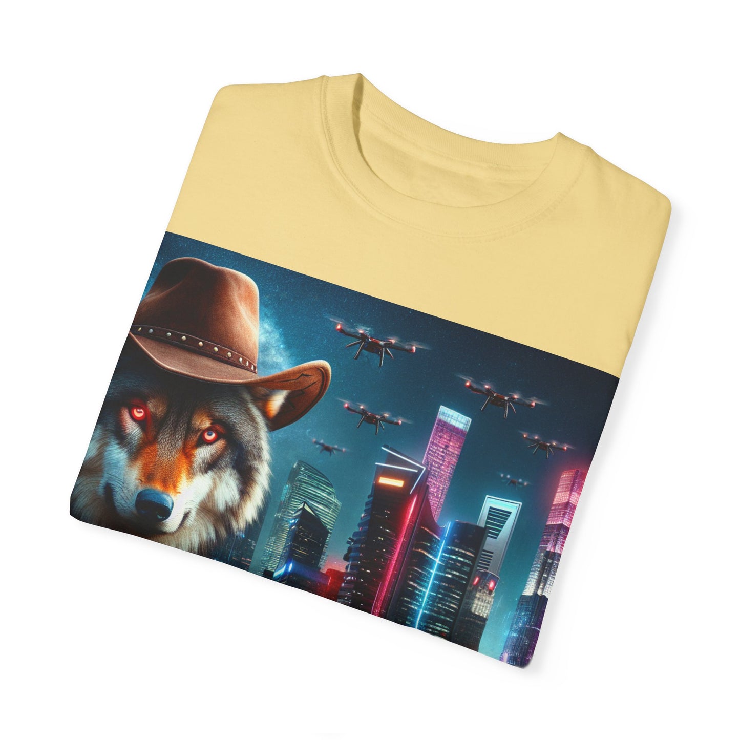 Wolf Cowboy T-shirt. howl to the future with wild passion
