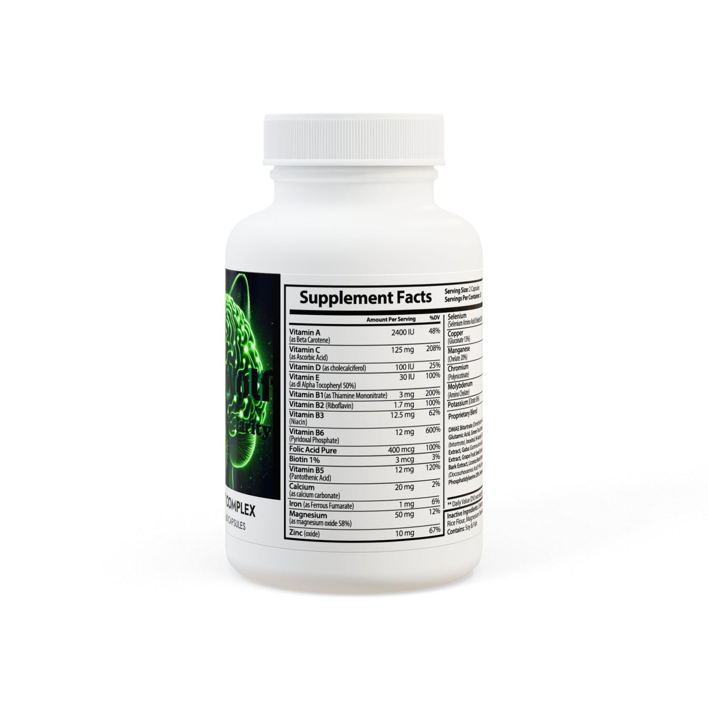 Brain Support Complex Supplement (60 Capsules). Neurowolf. strength meets clarity