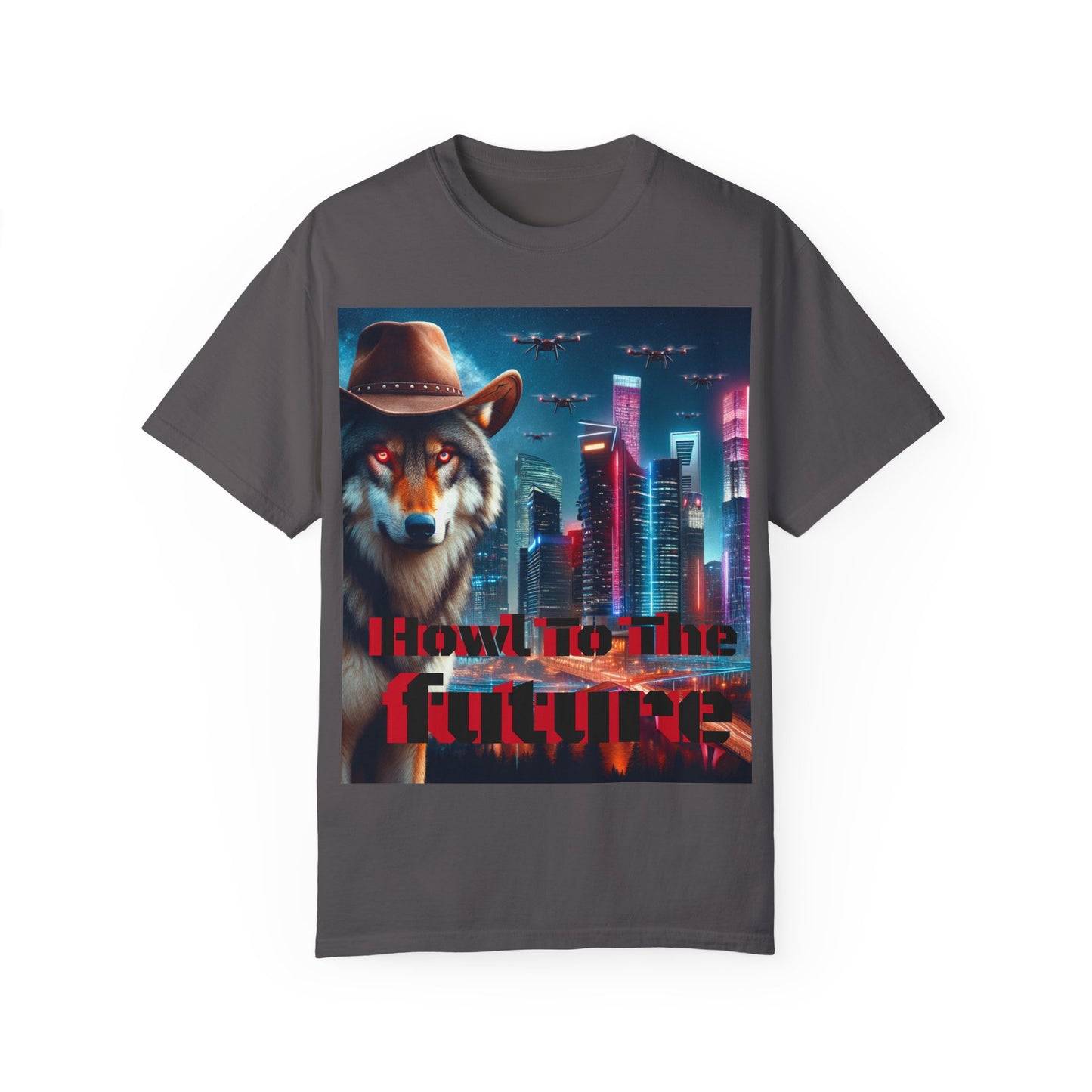 Wolf Cowboy T-shirt. howl to the future with wild passion