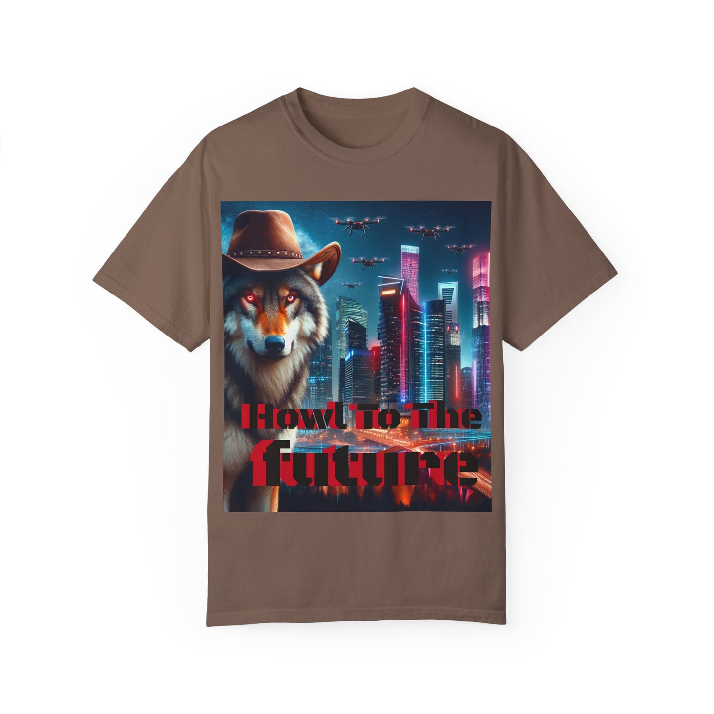 Wolf Cowboy T-shirt. howl to the future with wild passion