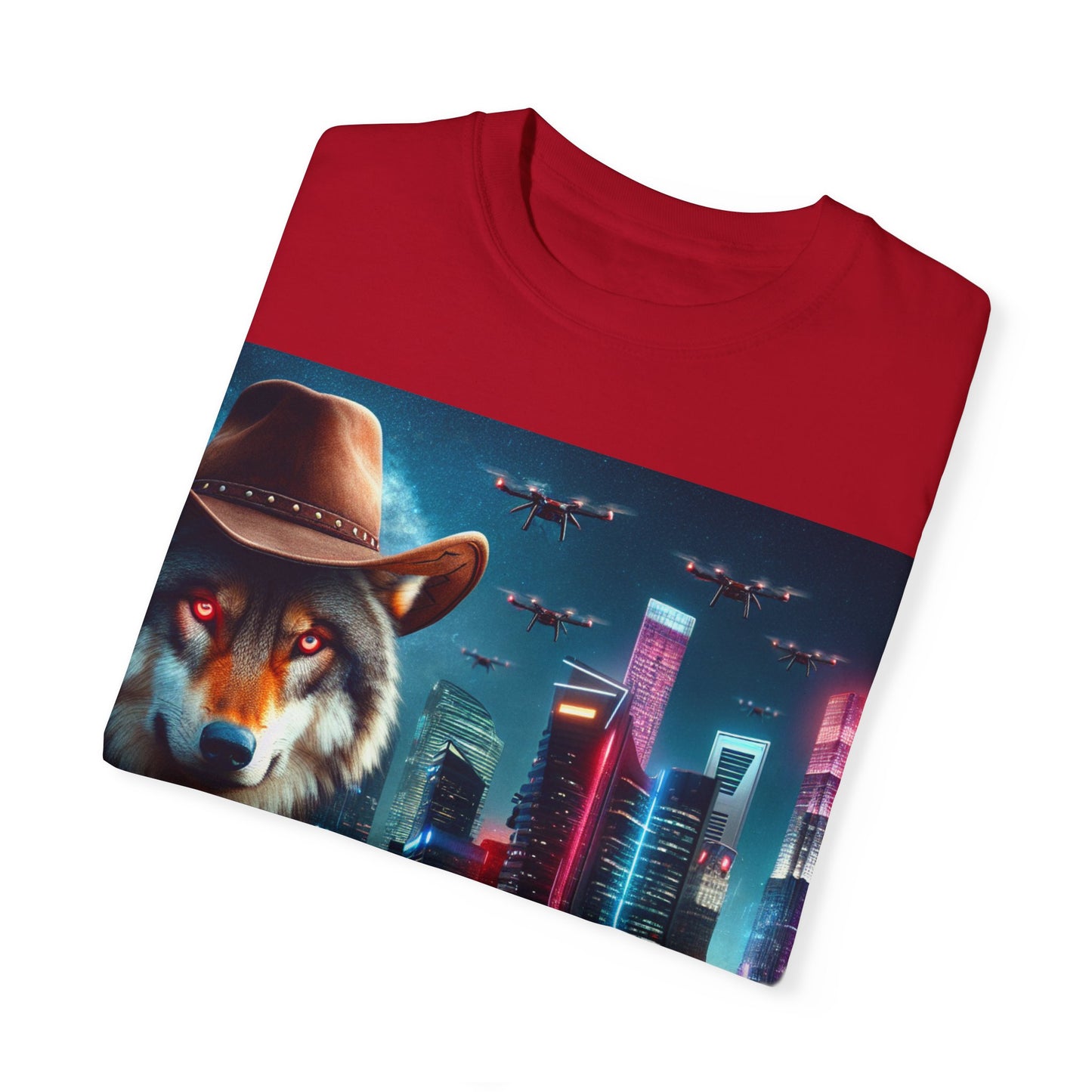 Wolf Cowboy T-shirt. howl to the future with wild passion