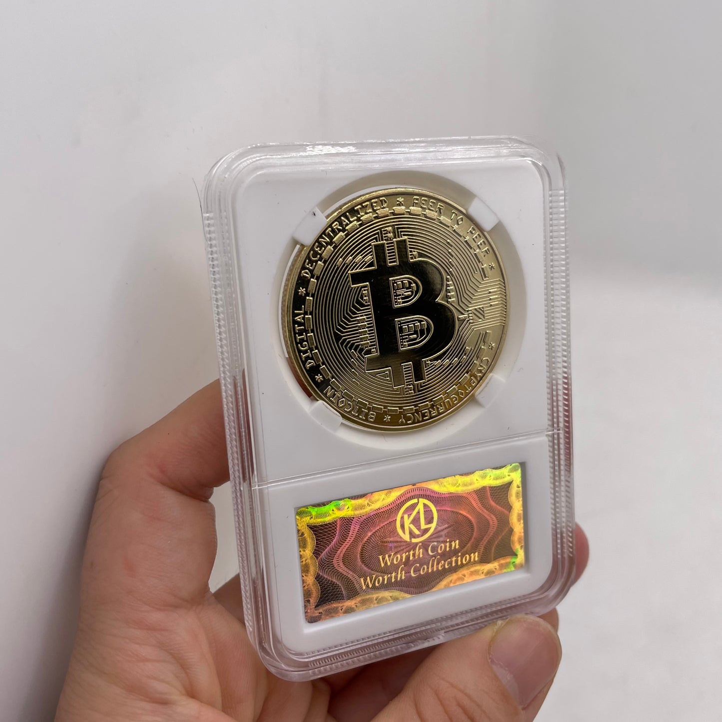 White Anti-counterfeiting Shell Digital Virtual Currency Bitcoin