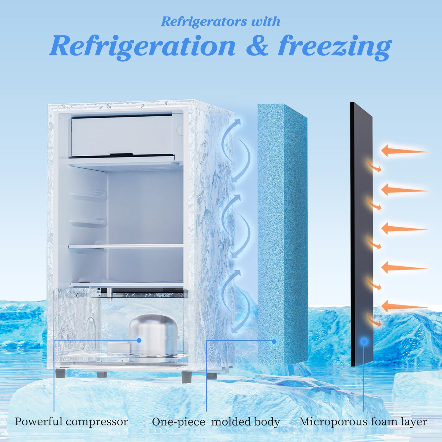 Mini black Refrigerator With Freezer