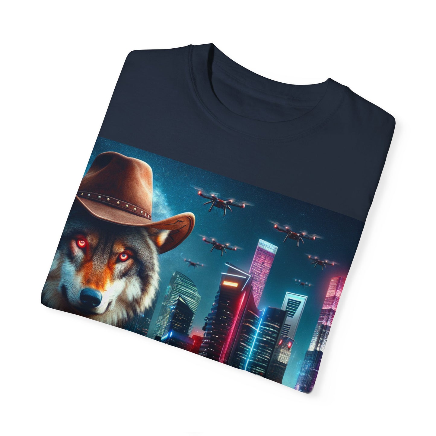Wolf Cowboy T-shirt. howl to the future with wild passion