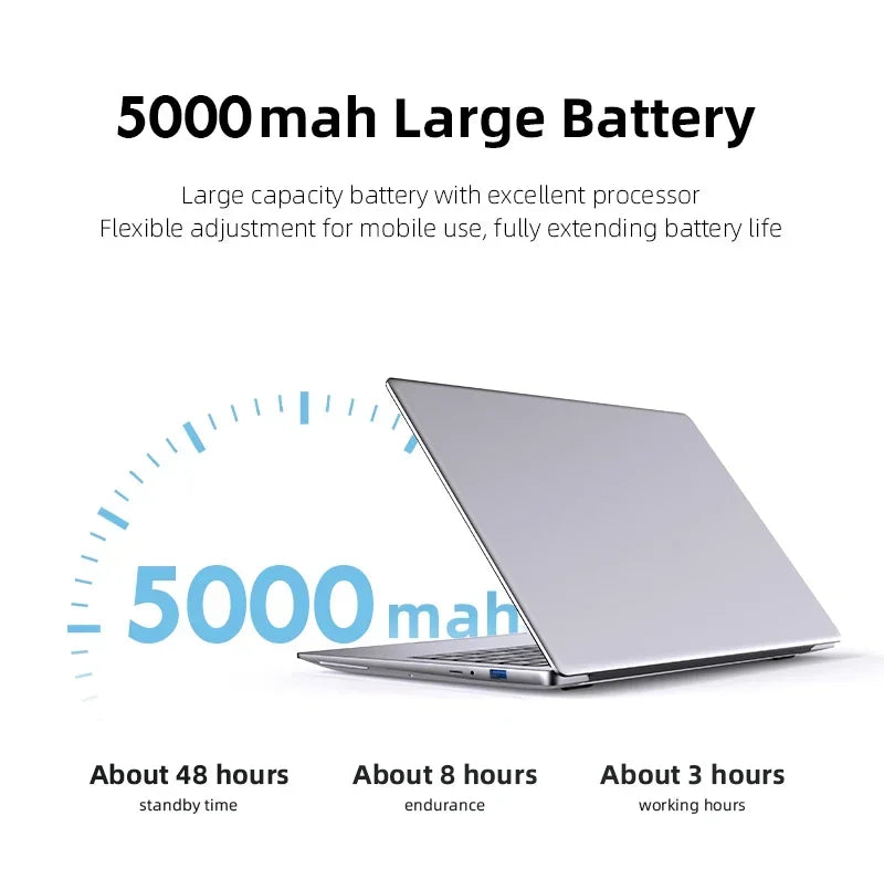 NEW 14.1'' Slim Office Laptop Windows 11 Intel N4000 180° 12GB RAM 512GB 1TB SSD 1920*1080 Office Study Computer PC