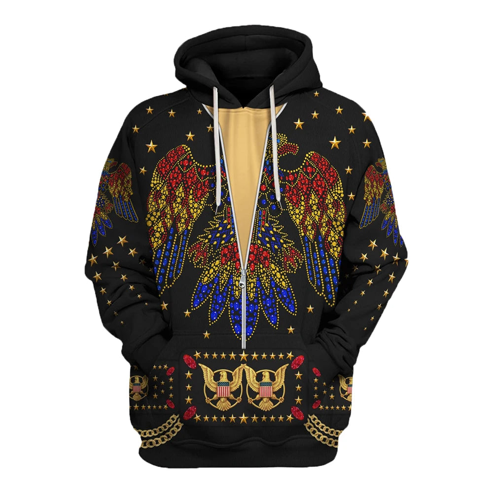 2024 New Arrivals Hot Sale Spring Fall Men's Sweatshirts Elvis Eagle Sweatshirts Clothing Tops