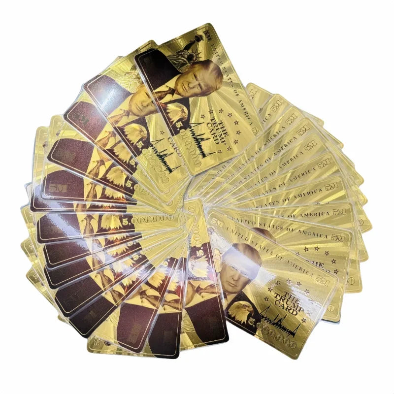 1-100pcs/lot Nice Trump 5 Million Gold Card in 24K Gold Plated For Collection