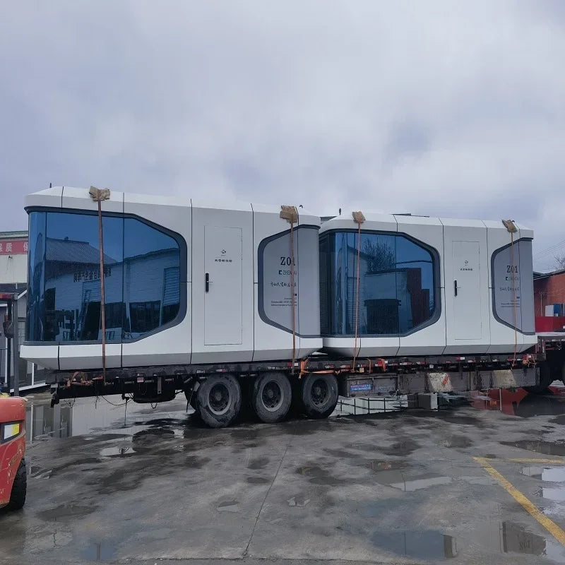 Prefabricated space capsule container house luxury prefab hotel house Tiny Vessel Cat Space Capsule House for sale