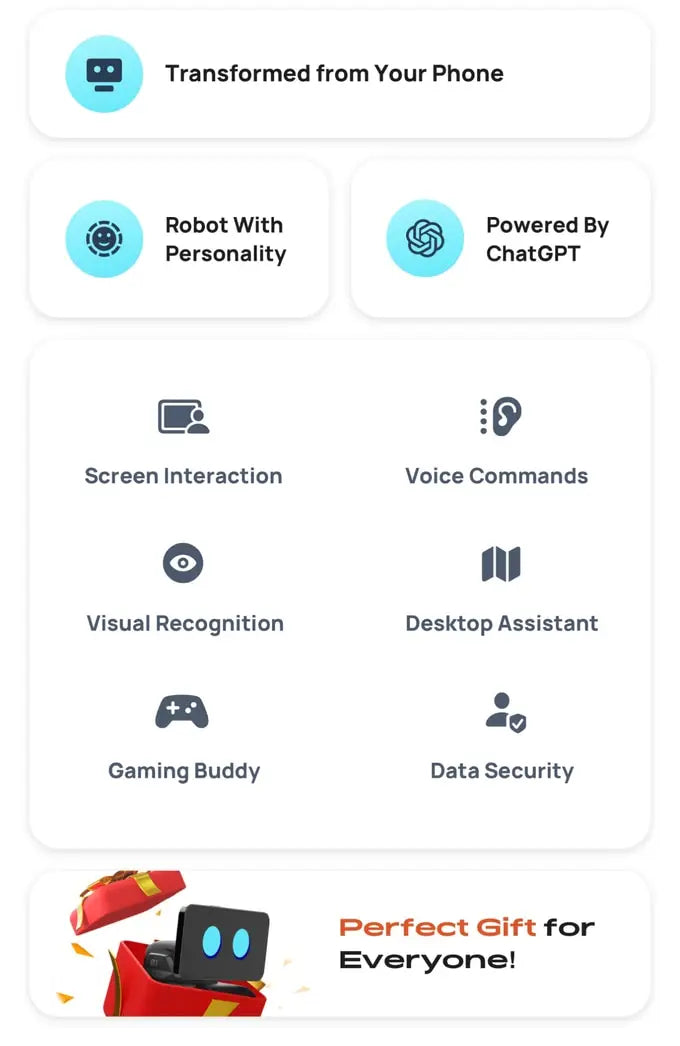LOOI Robot Smart Toy Turn Smartphone Into a Desktop Robot Magnetic Mobile AI Gesture Facial Recognition GPT Voice Dialogue Toys