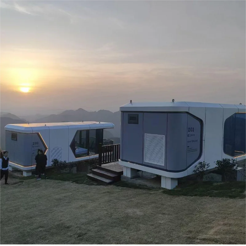 Prefabricated space capsule container house luxury prefab hotel house Tiny Vessel Cat Space Capsule House for sale