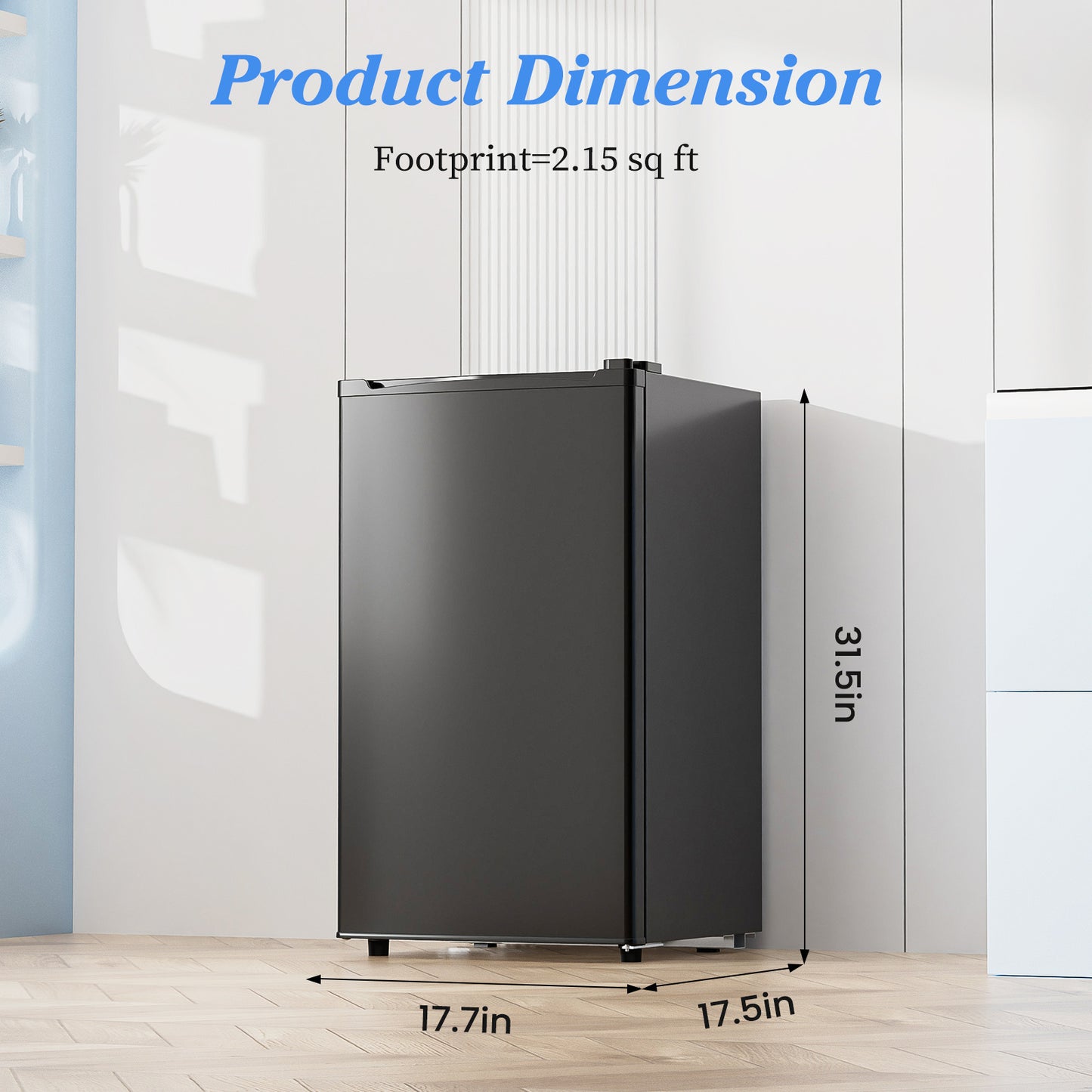 Mini black Refrigerator With Freezer