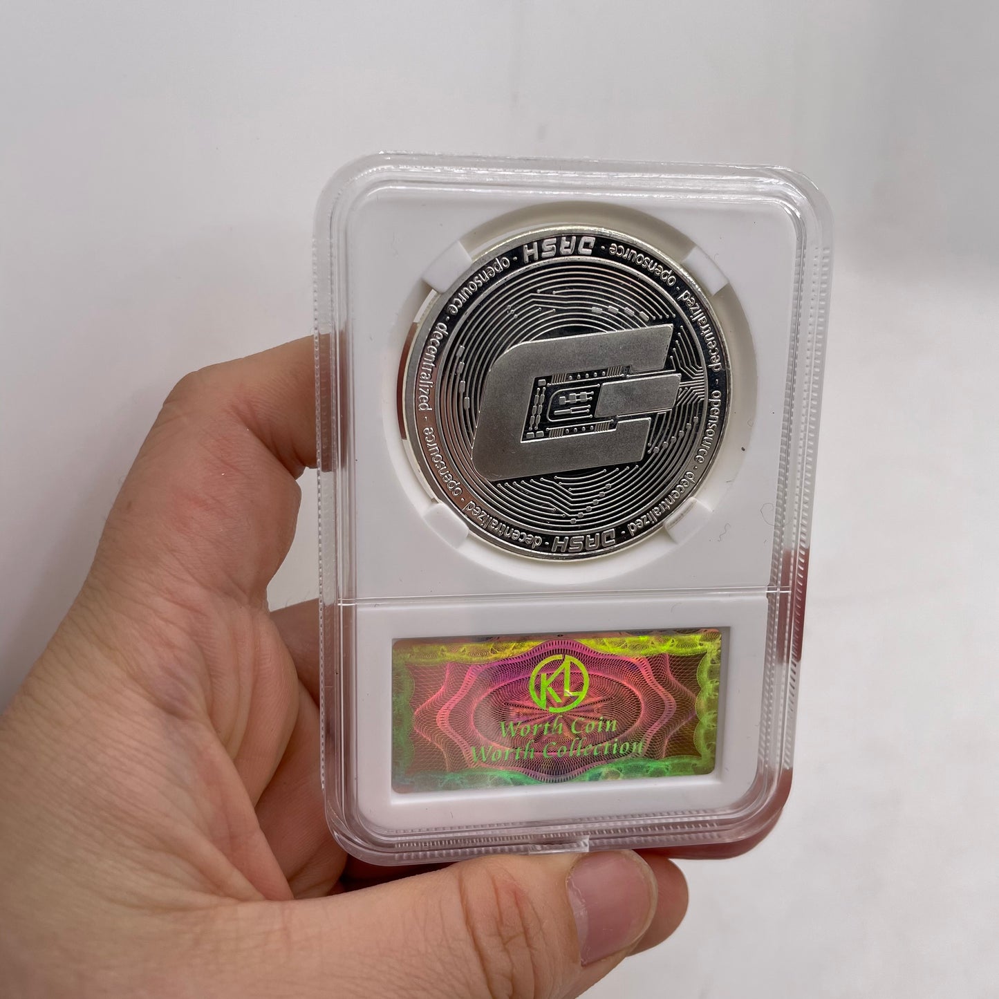 White Anti-counterfeiting Shell Digital Virtual Currency Bitcoin