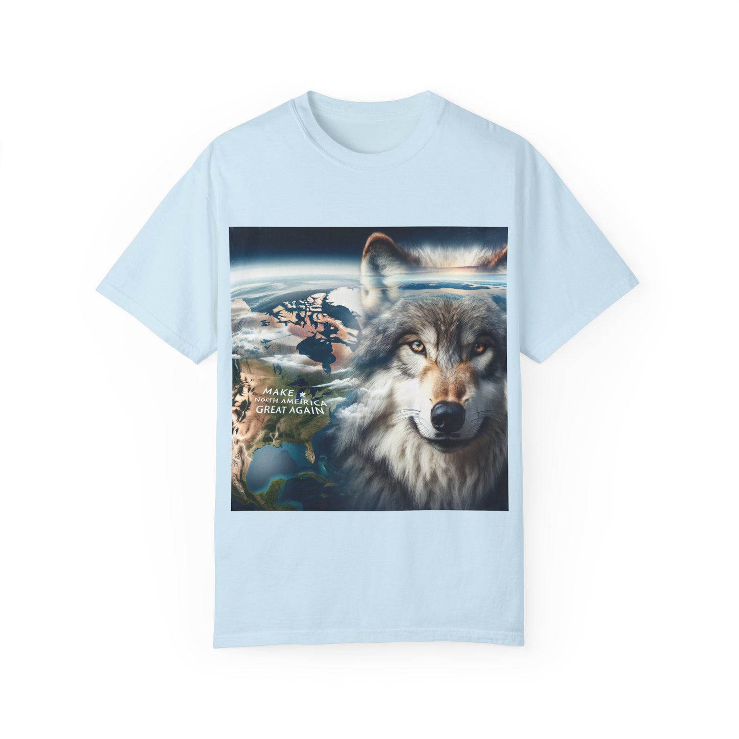 Wolf Graphic Unisex T-Shirt - Earth & North America Design. make NorthAmerica great again