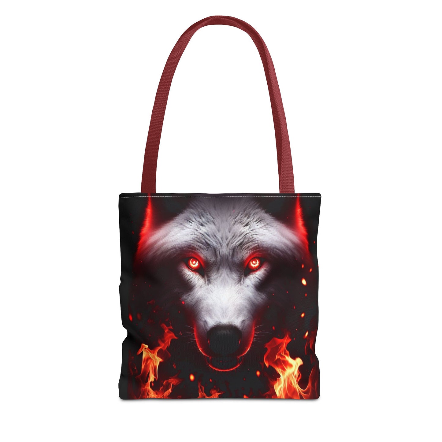 Fiery Wolf Tote Bag - Bold Flame Design for Animal Lovers