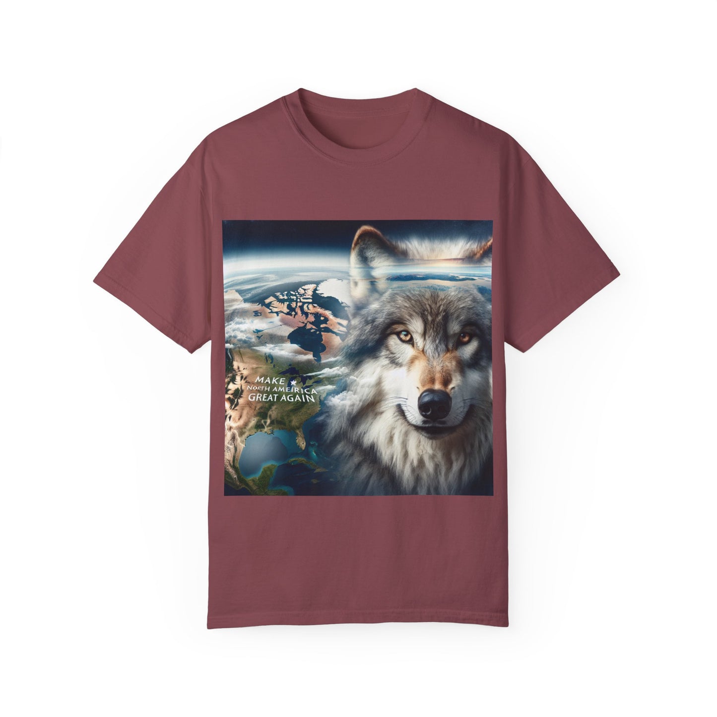 Wolf Graphic Unisex T-Shirt - Earth & North America Design. make NorthAmerica great again