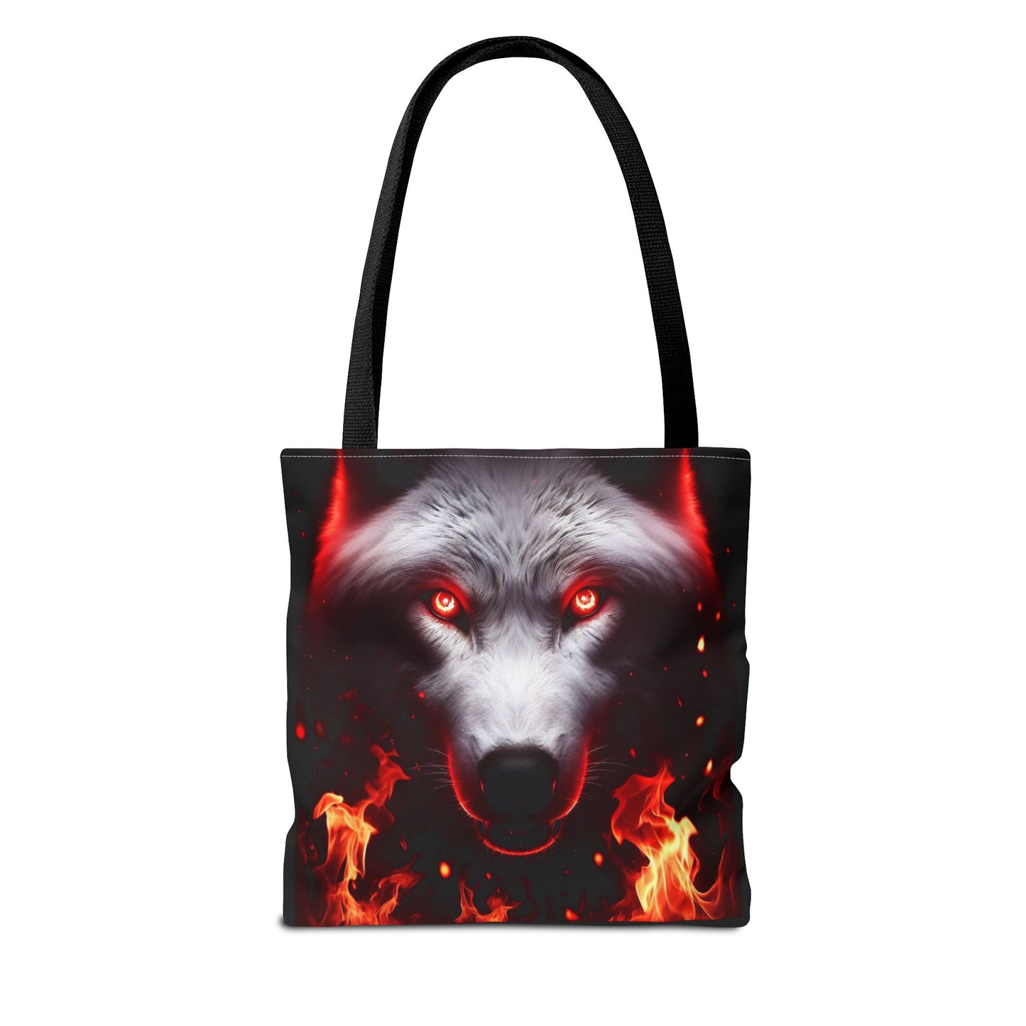 Fiery Wolf Tote Bag - Bold Flame Design for Animal Lovers