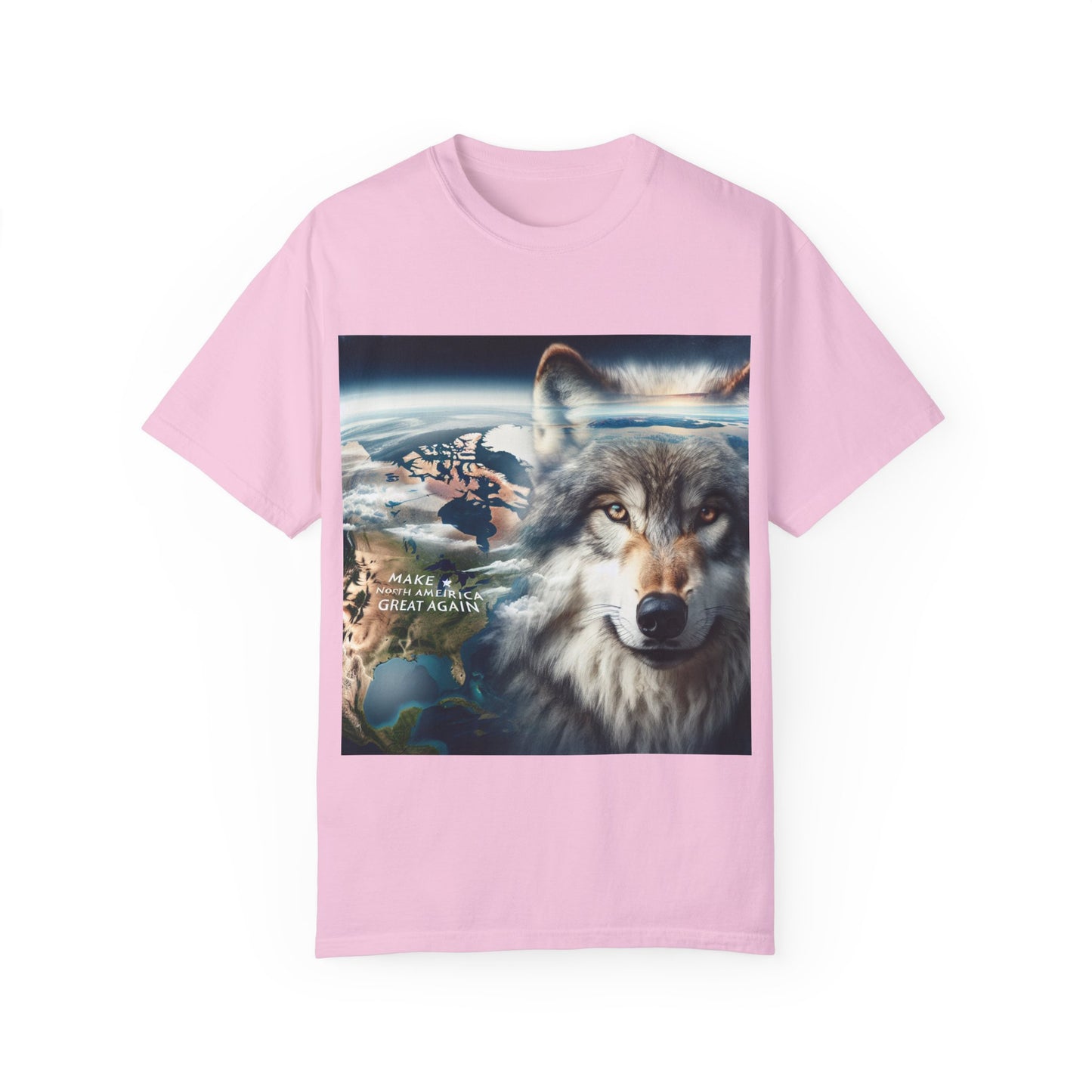 Wolf Graphic Unisex T-Shirt - Earth & North America Design. make NorthAmerica great again
