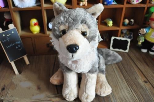 Grey wolf simulation animal plush toy