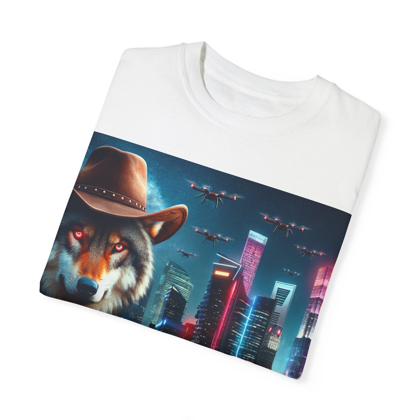 Wolf Cowboy T-shirt. howl to the future with wild passion