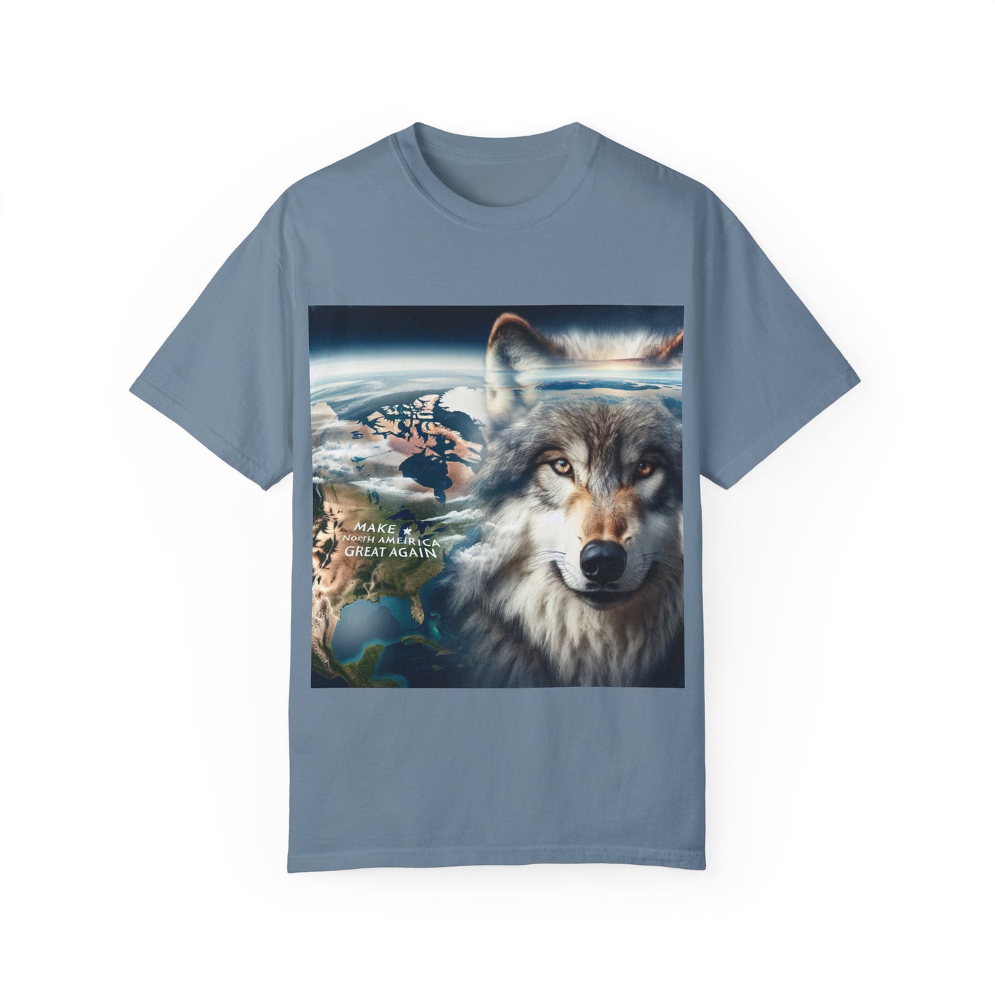 Wolf Graphic Unisex T-Shirt - Earth & North America Design. make NorthAmerica great again