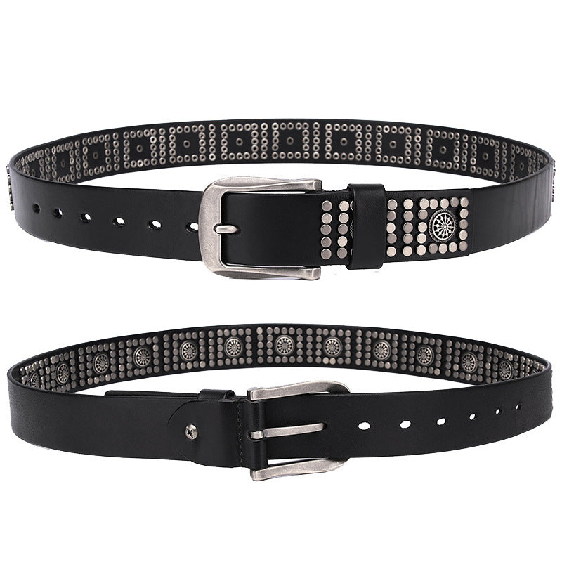 Fashion Rivet Cowhide Punk Belt