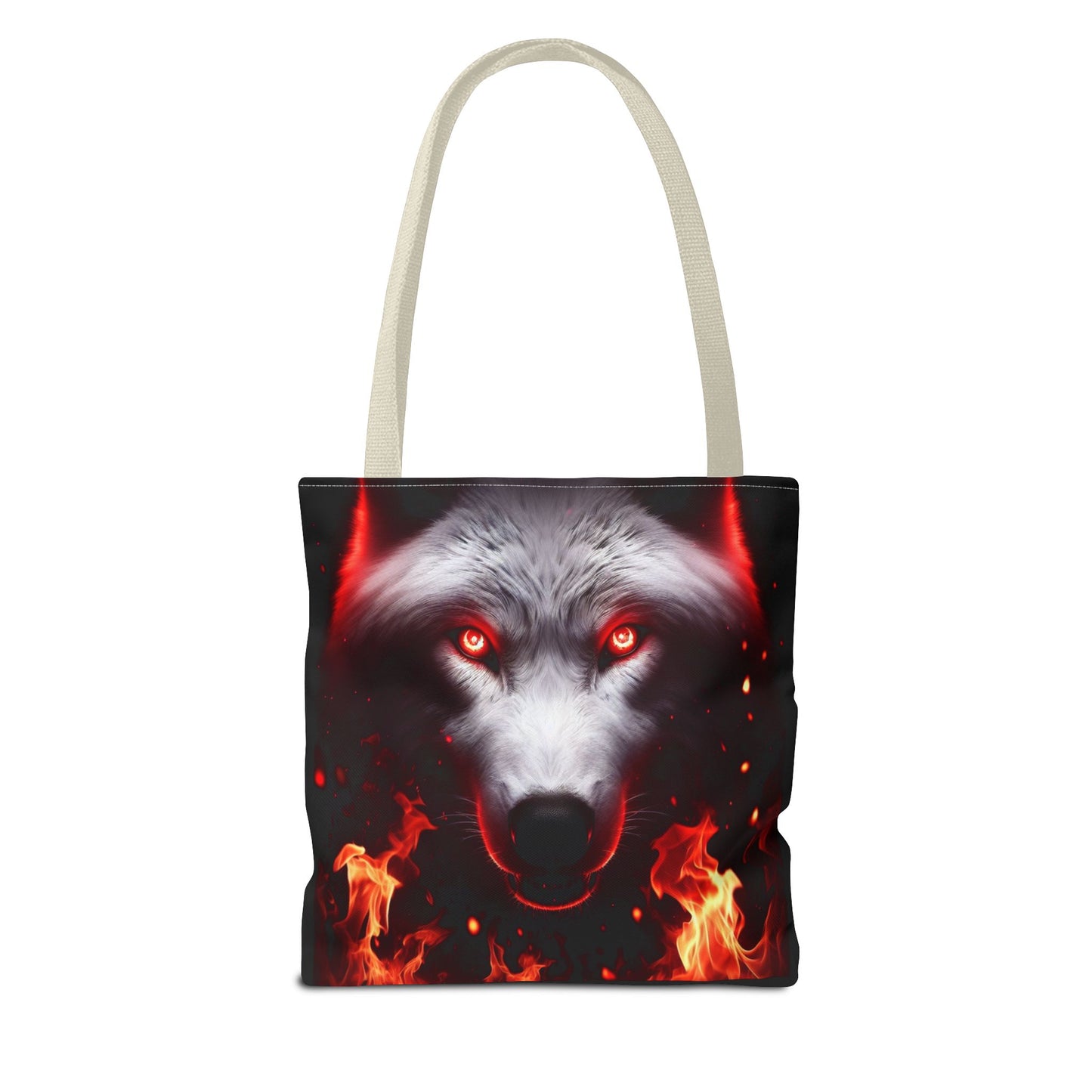 Fiery Wolf Tote Bag - Bold Flame Design for Animal Lovers
