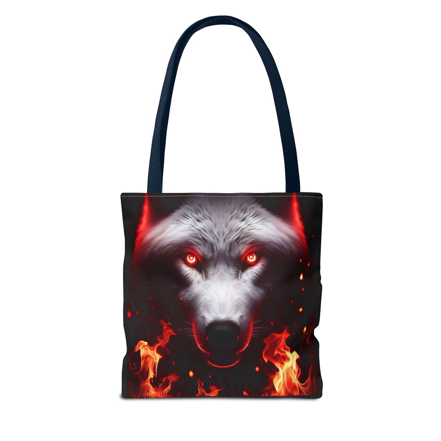 Fiery Wolf Tote Bag - Bold Flame Design for Animal Lovers