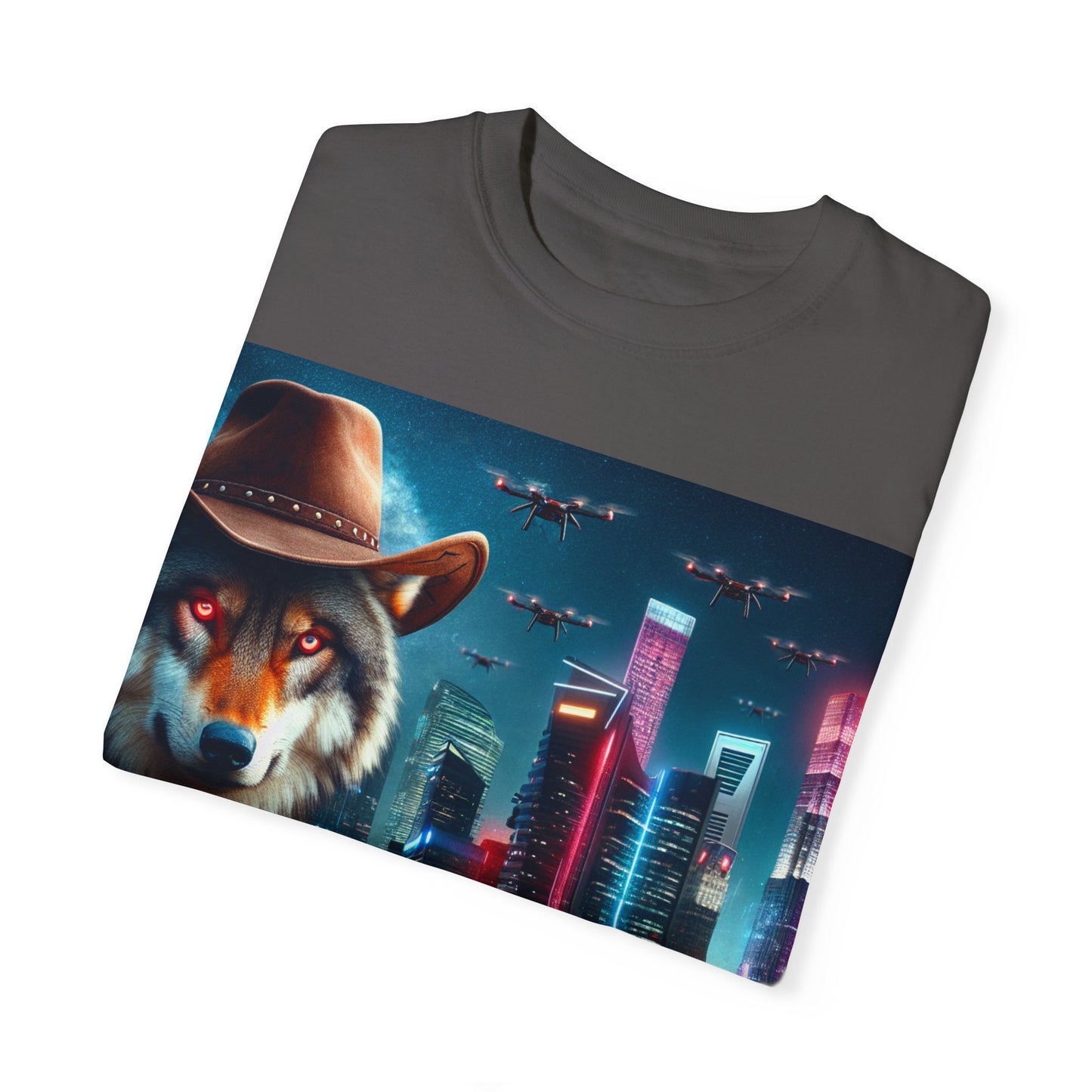 Wolf Cowboy T-shirt. howl to the future with wild passion