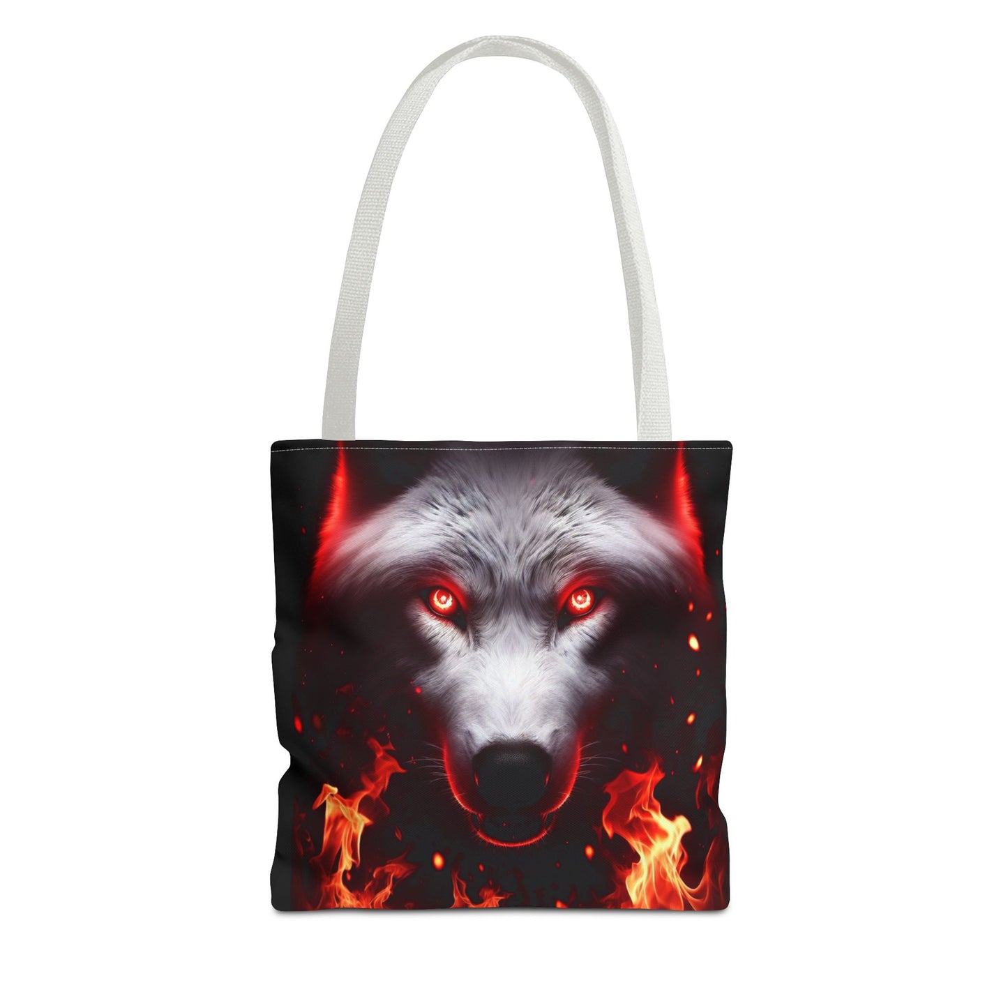Fiery Wolf Tote Bag - Bold Flame Design for Animal Lovers