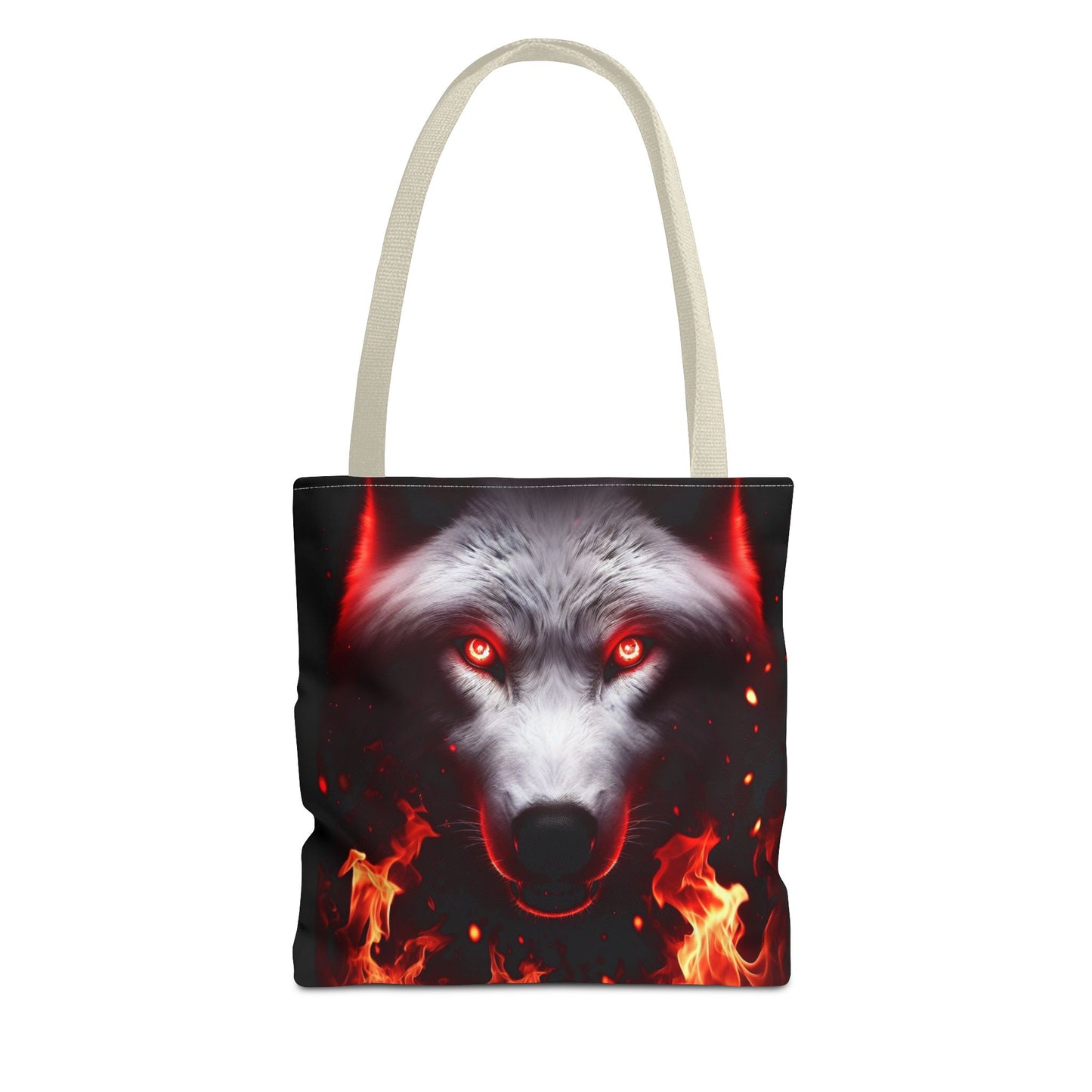 Fiery Wolf Tote Bag - Bold Flame Design for Animal Lovers