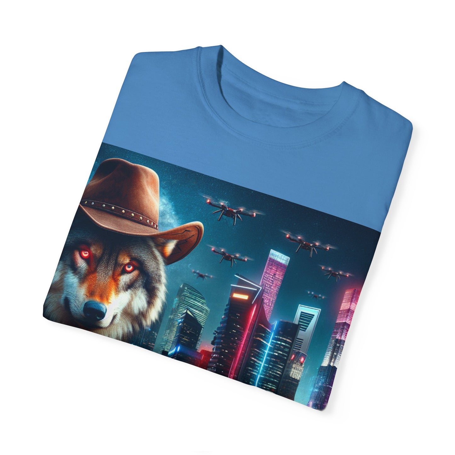 Wolf Cowboy T-shirt. howl to the future with wild passion