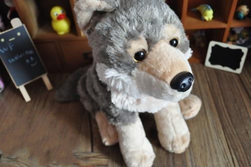 Grey wolf simulation animal plush toy