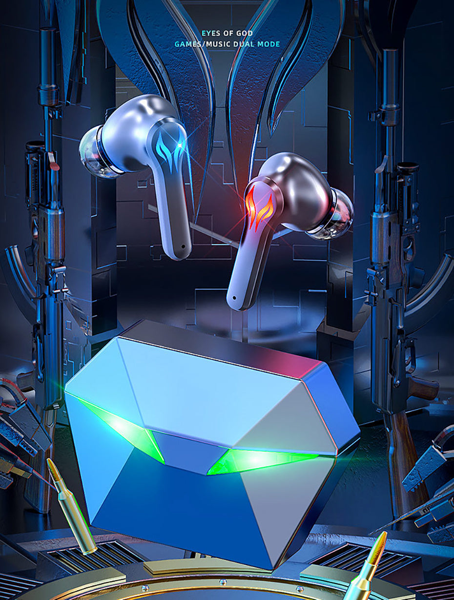 Bluetooth Earphone, Wireless, Active Noise Cancellation Deep Bass Stereo Sport Earbuds In Ear Dual Mic With Charge Box