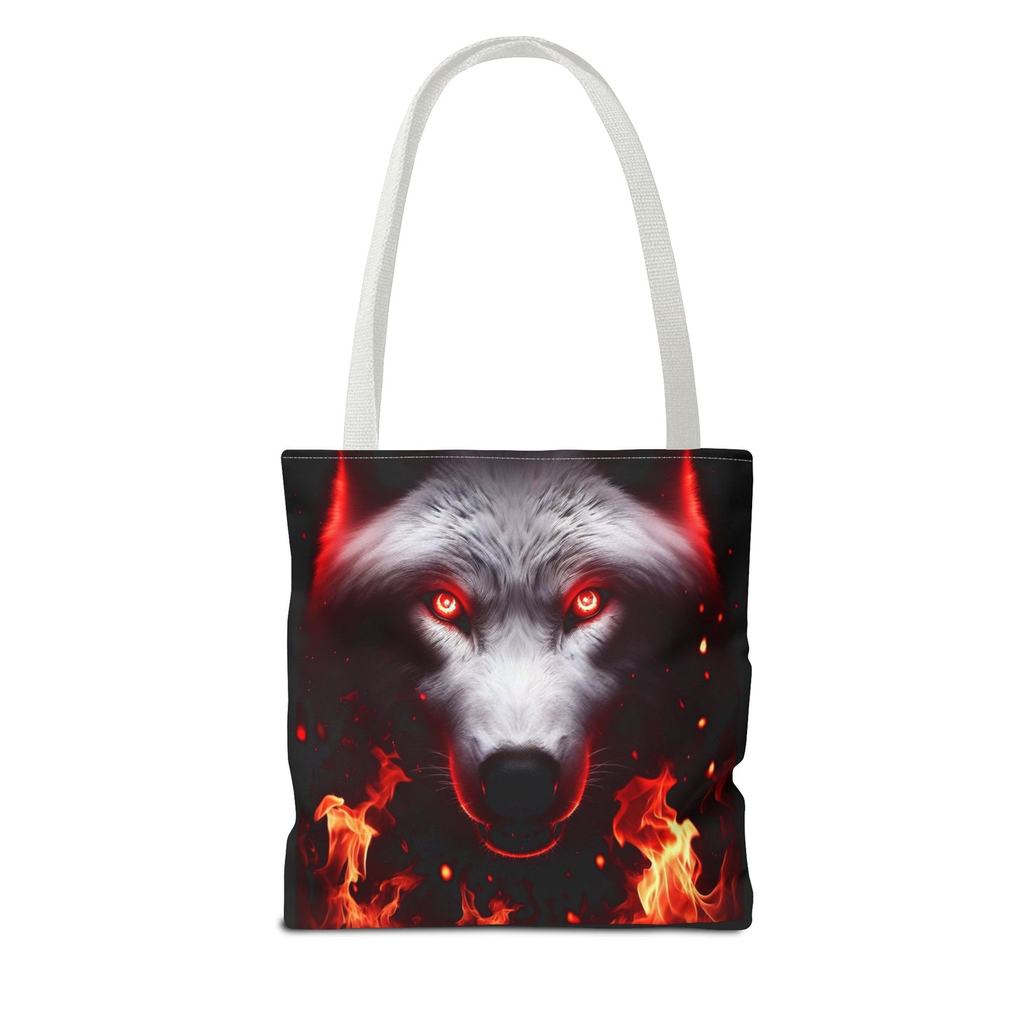 Fiery Wolf Tote Bag - Bold Flame Design for Animal Lovers