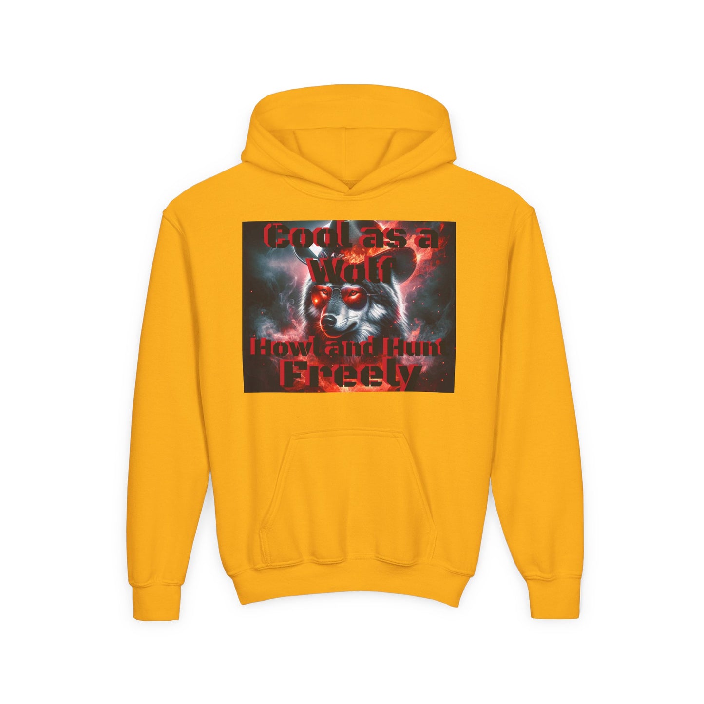Youth Wolf Spirit Hooded Sweatshirt - Howl and Hunt Freely Design